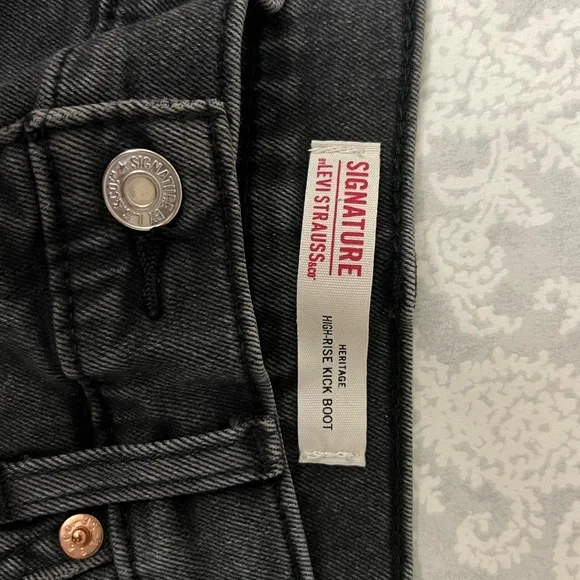 Women’s Levi’s Strauss heritage high rise kick boot grey jeans size 10 W30 - Picture 11 of 12